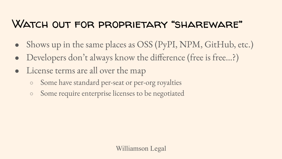 Watch out for proprietary shareware
